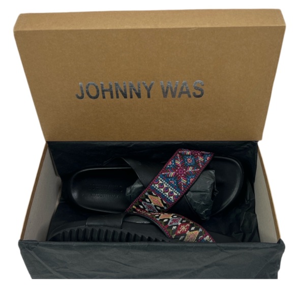 Johnny Was Beatriz Slip On Embroidered‎ Sandal Shoes Italy Size 37 - Picture 10 of 10